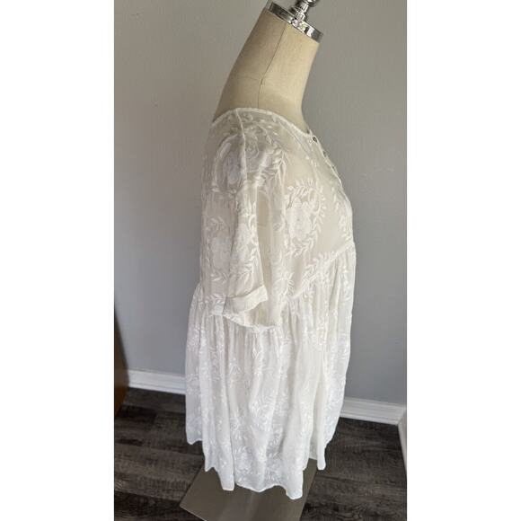 Eri + Ali Ancona XS Lace White Dress Boho Peasant Cottagecore Anthropologie - Picture 14 of 16